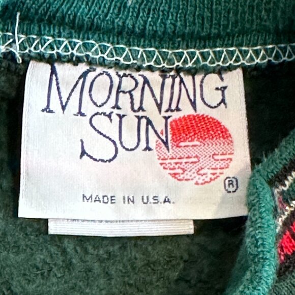 Vintage Morning Sun Sweatshirt Double Collar Winter Snow Farm Cardinals LARGE - Picture 4 of 14